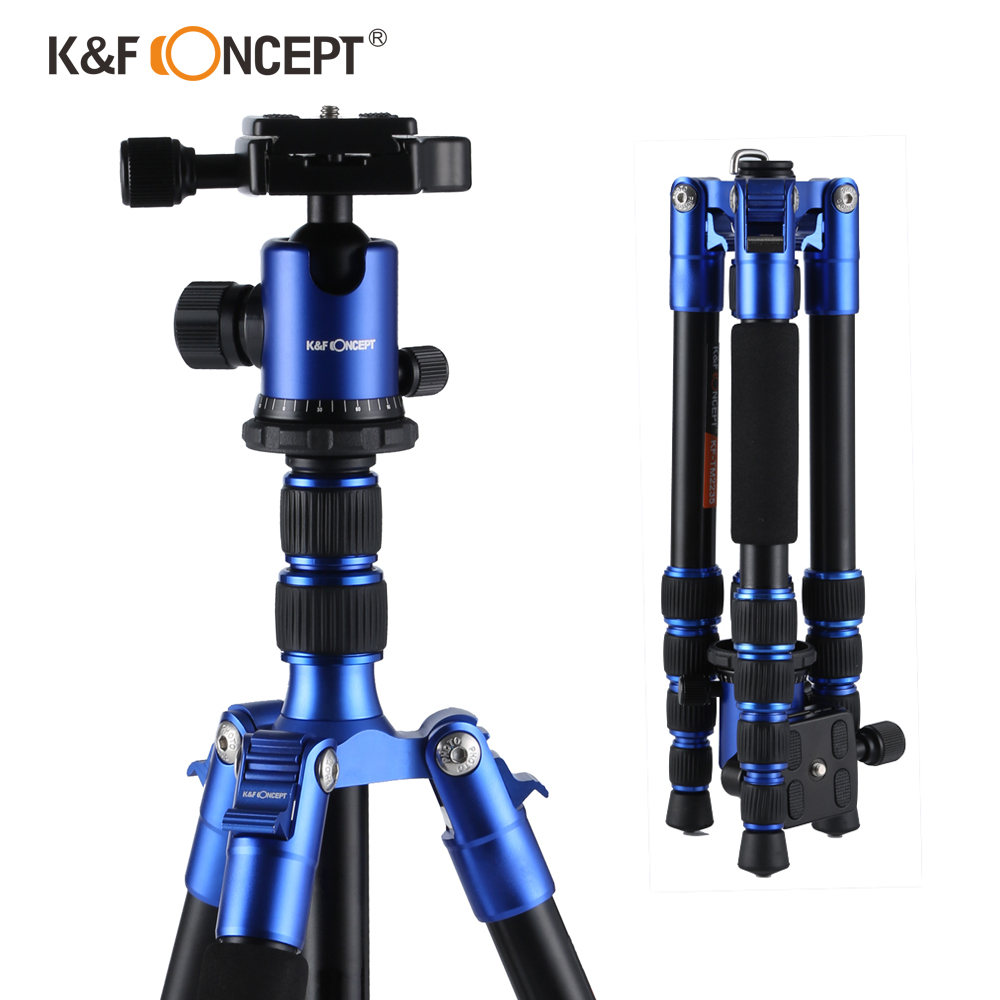 K&F Concept TM2235 Blue Tripod  Aluminium ขาตั้งกล้อง