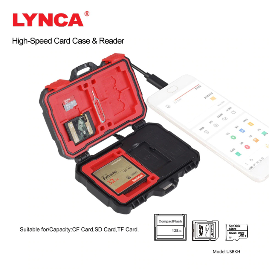 กล่องใส่การ์ด LYNCA USB KH MEMORY CARD BOX & Reader