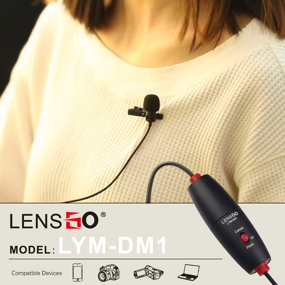 LENSGO LYM-DM1 Mini Lavalier Microphone For Camera/Smartphone