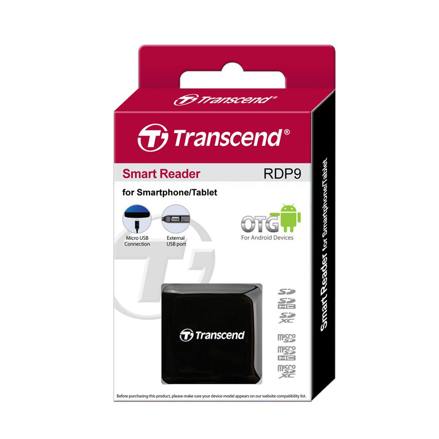 Transcend Smart Reader RDP9 OTG Card Reader for Smartphone/Tablet