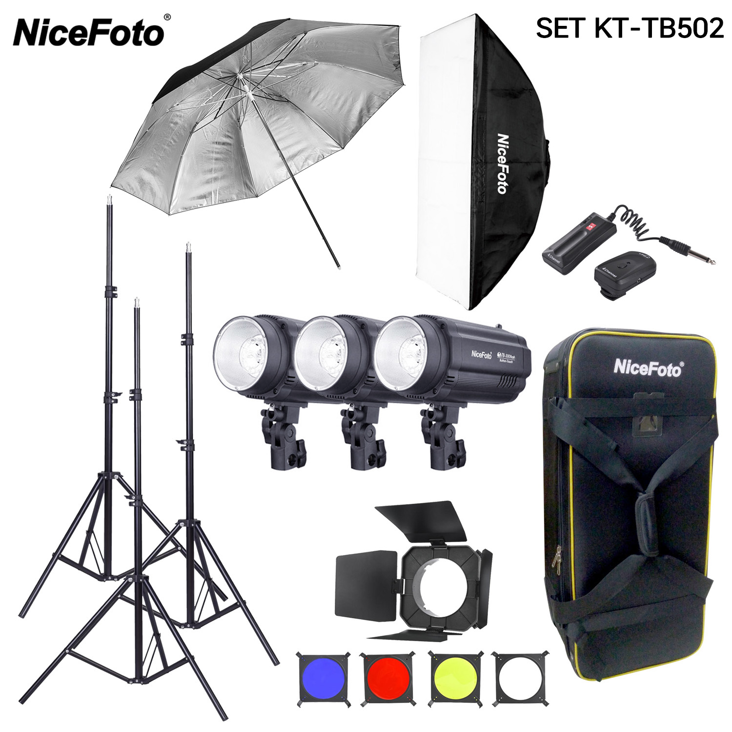 ชุดไฟสตูดิโอ NiceFoto Mini Studio Flash Kit KT-TB502 TB300 300Ws