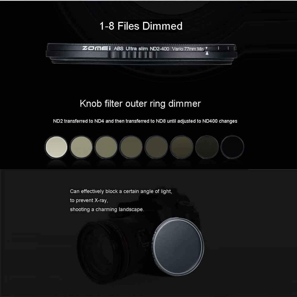 ZOMEI ND2-400 ABS Ultra Slim Neutral Density Fader 58mm