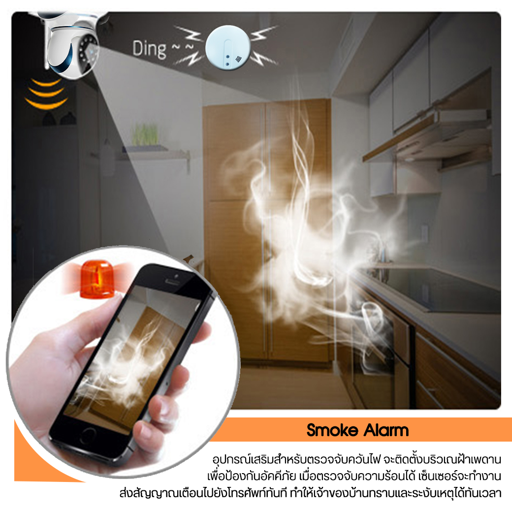 Smart Home IP camera V2H DH08 Alarm kit with PIR detector, smoke alarm and door sensor