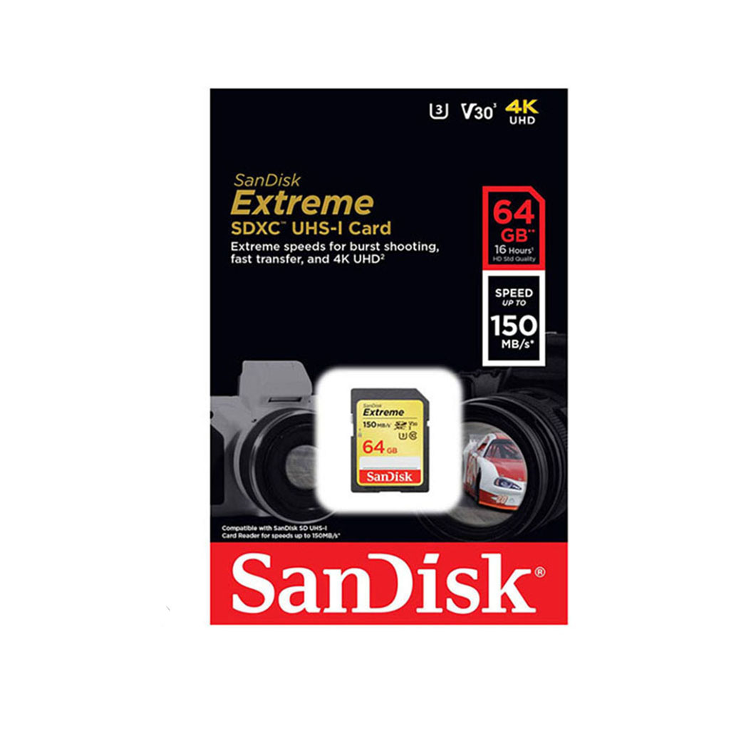 SANDISK EXTREME SDXC 64GB CLASS10 150MB