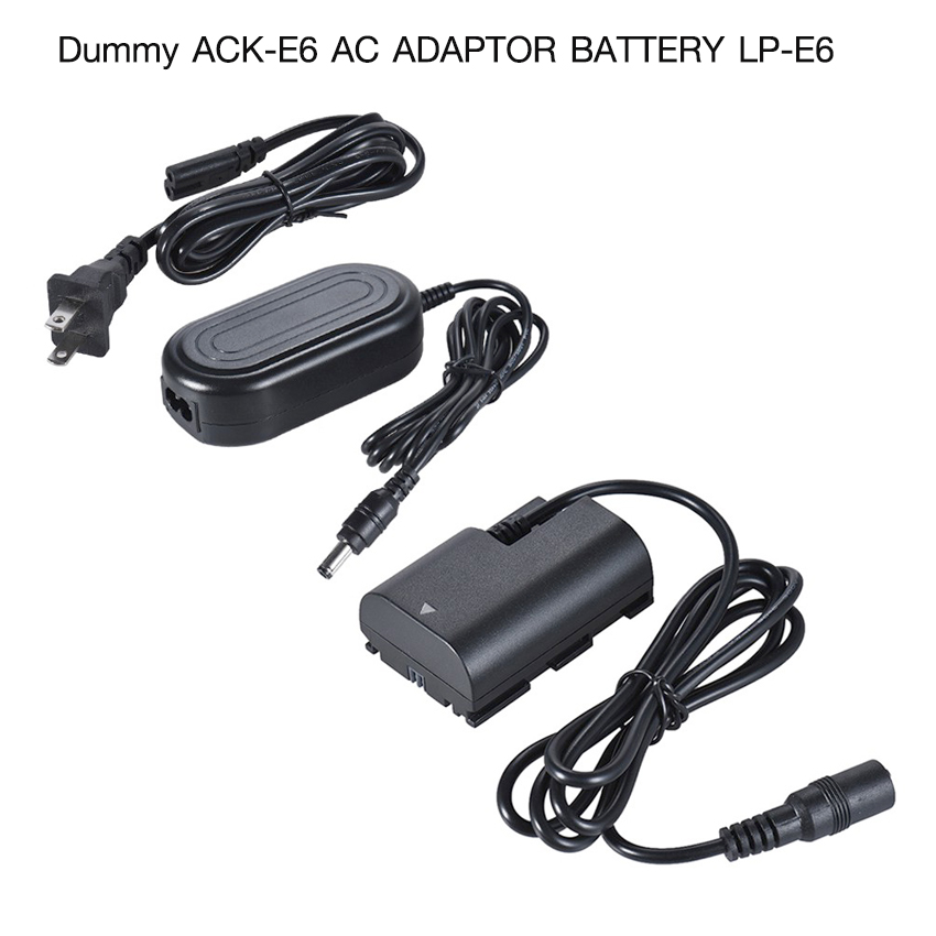 Dummy Battery ACK-E6 AC Adapter Battery LP-E6 for Canon 5DS 5DIV 7DII 80D EOS-R