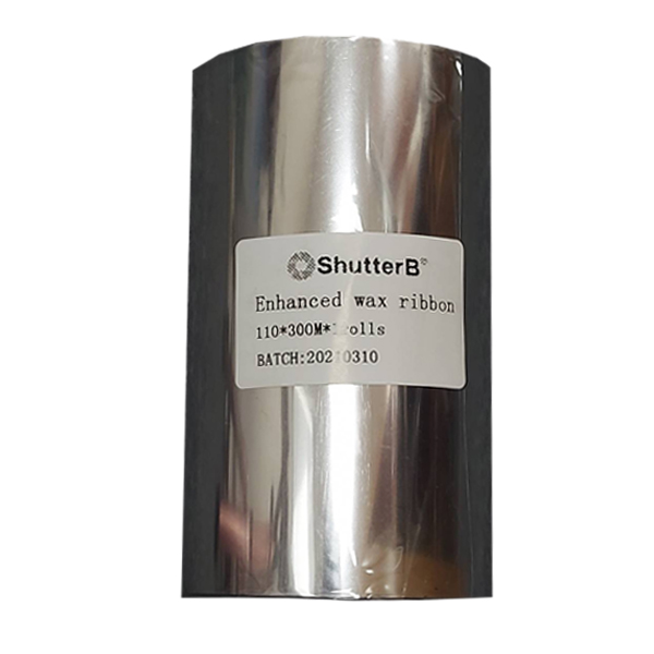 หมึกพิมพ์ริบบอนเนื้อ Premium (Enhanced) Wax Ribbon 110mmX300m (1 ม้วน)
