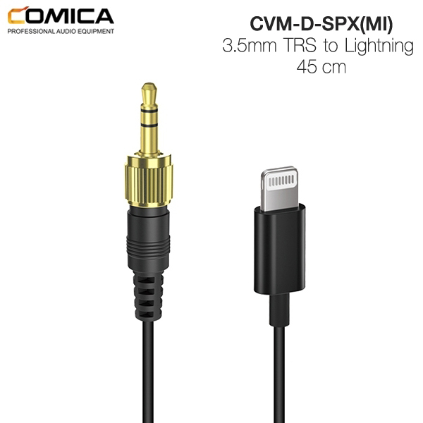 COMICA CVM-D-SPX (MI) 3.5mm TRS to Lightning Interface Audio Output Cable for IPhone, Smartphone (สายยาว 45 cm)