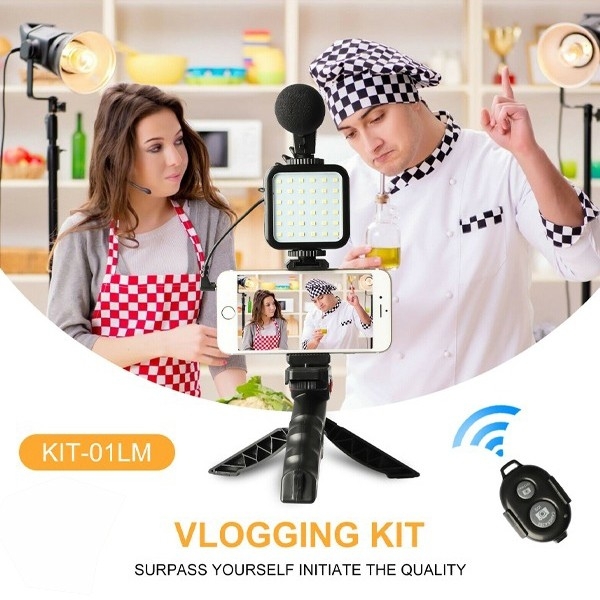 VlOGGING KIT-01LM ชุดอุปกรณ์ถ่ายวีดีโอสำหรับสมาร์ทโฟน