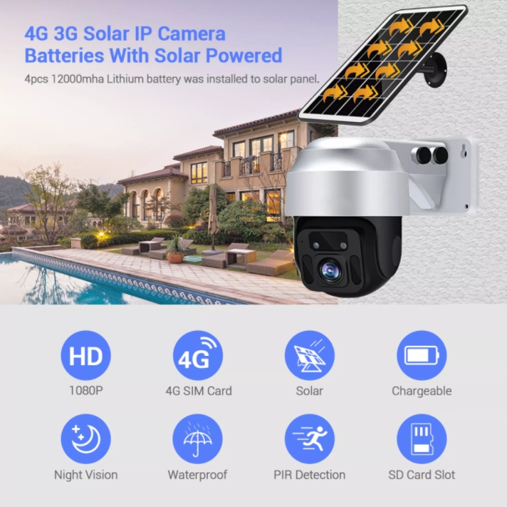 4G Antelligent Solar Energy Alert PTZ Camera 1080P HD Outdoor (Q5)