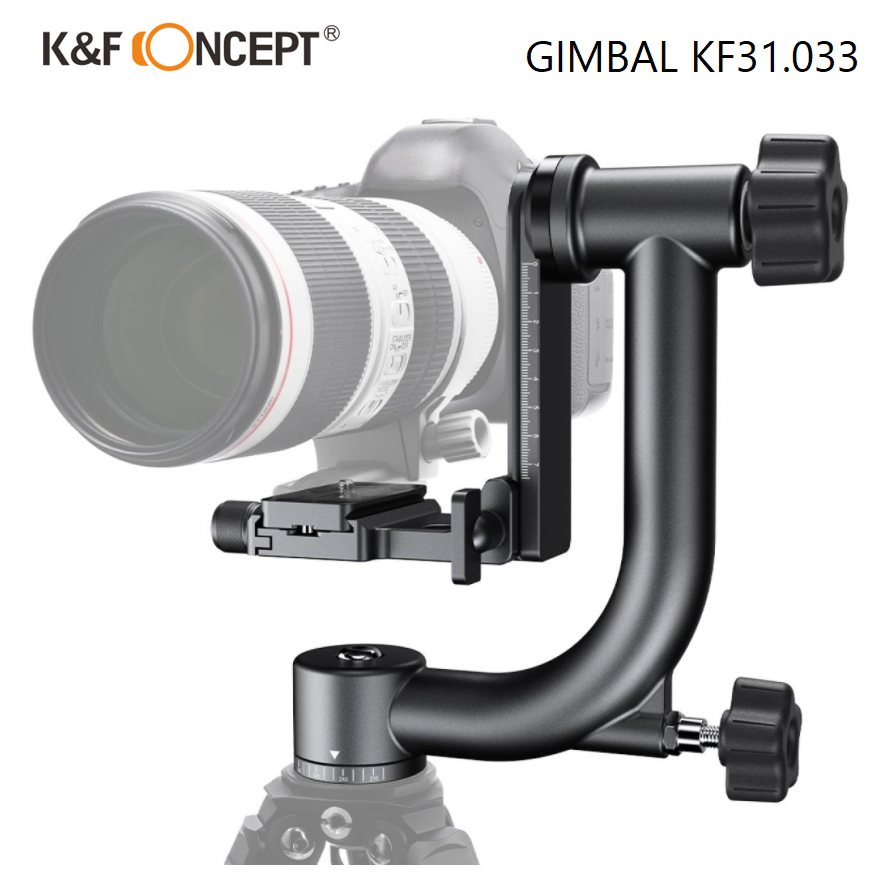 K&F Concept KF31.033 Professional Gimbal Head Heavy Duty Metal 360 Degree Panoramic Tripod Head