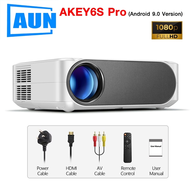 AUN AKEY6S PRO Projector Full HD 1080P 7500Lumens Android 9.0