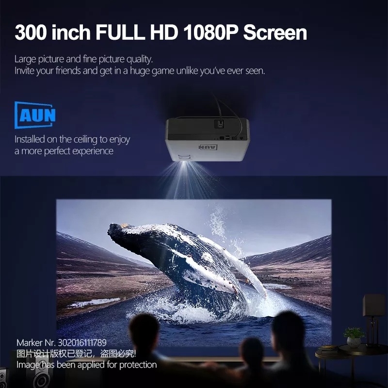 AUN AKEY6S PRO Projector Full HD 1080P 7500Lumens Android 9.0