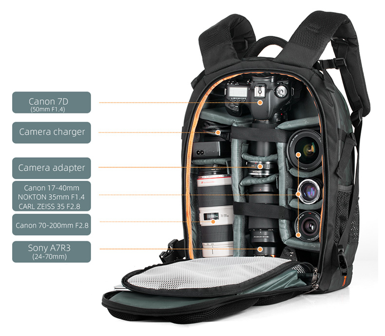 K&F Concept KF13.119 Multifunctional DSLR Camera Backpack Large