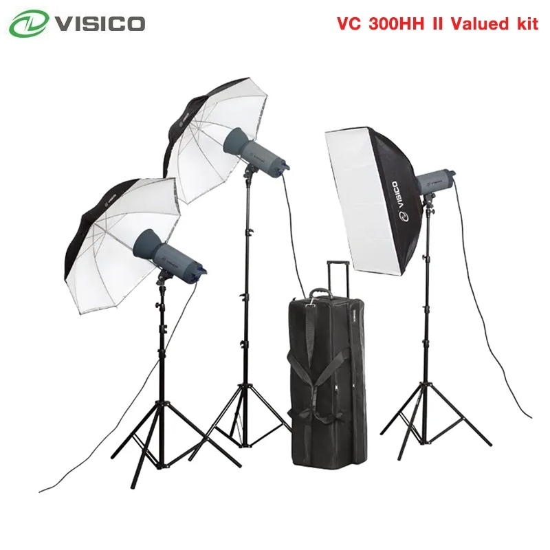 VISICO VC 300HH II WITH 75 W LED Studio Light Kit