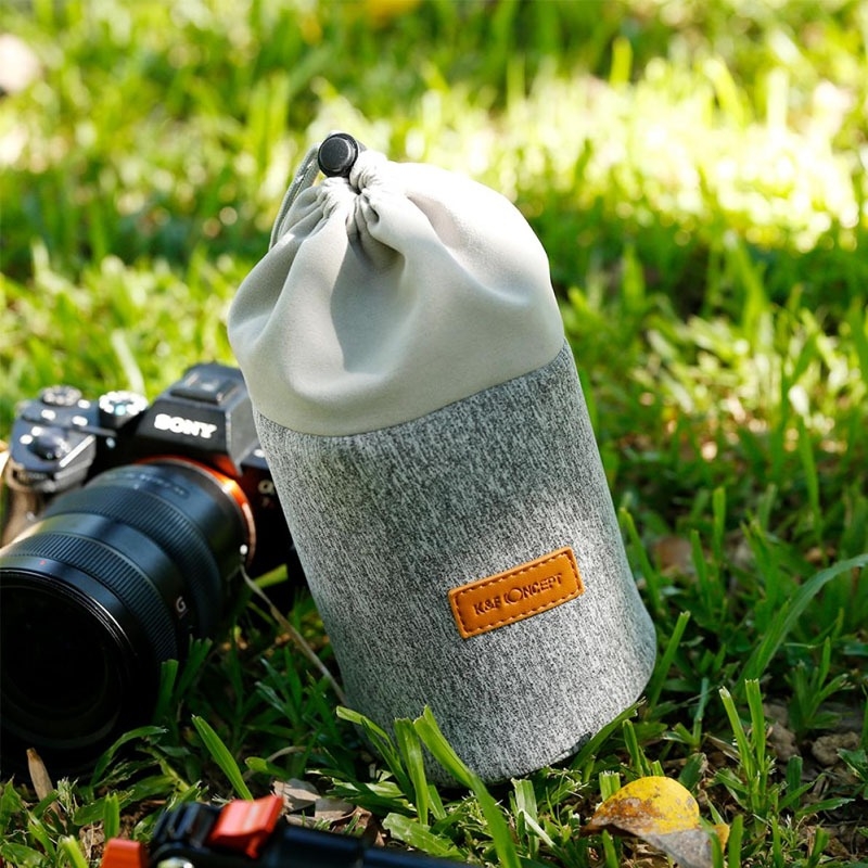 K&F Concept KF13.121 Camera Lens Bag, Protective Lens Pouch Bag 10*18cm