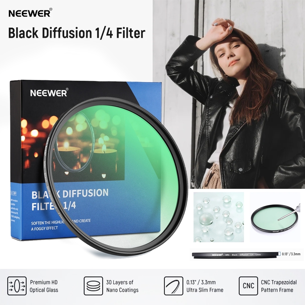 NEEWER BLACK SOFT FILTER 1/4 SPECIAL EFFECTS FILTER 77MM