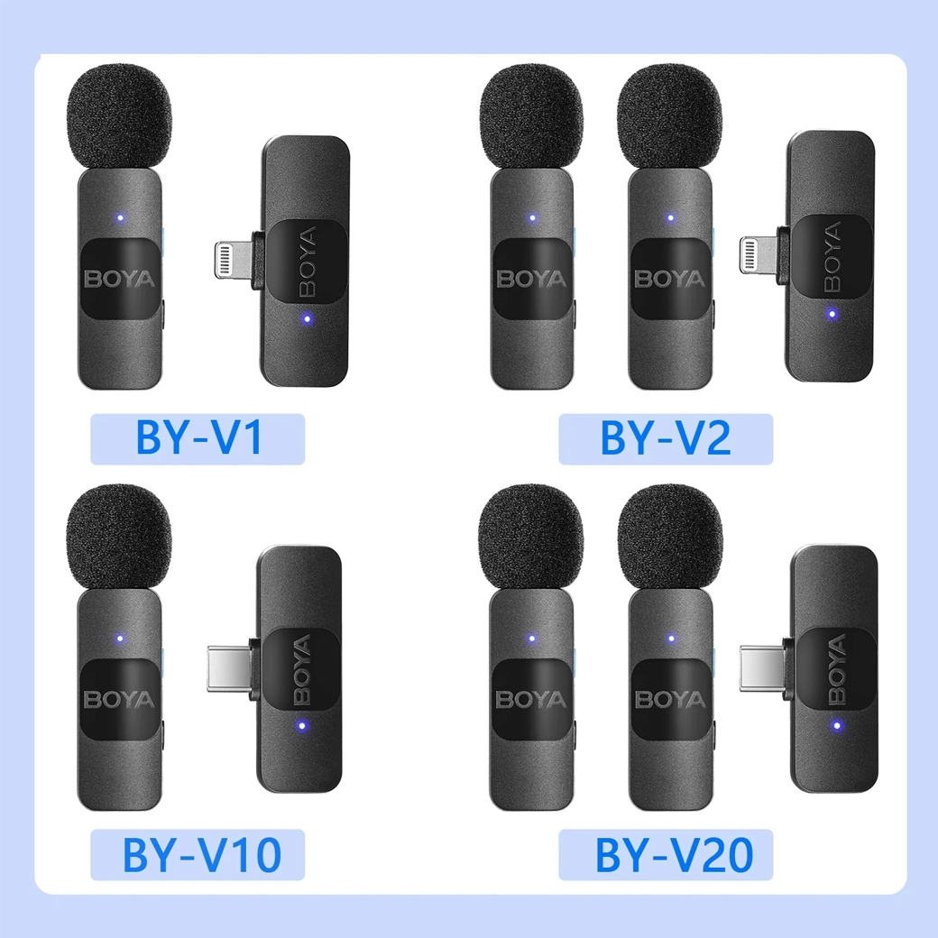 BOYA ULTRACOMPACT 2.4GHz WIRELESS MICROPHONE SYSTEM COMPATIBLE WITH IOS DEVICES FOR BY-V1