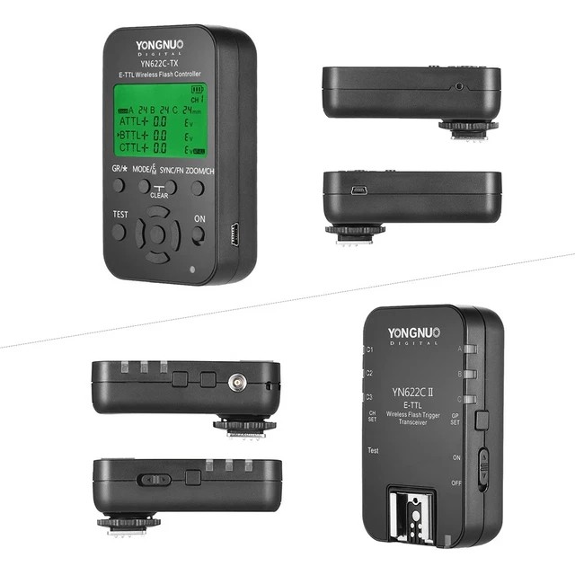 YONGNUO YN622C-KIT Wireless E-TTL Trigger with LED Screen for Canon