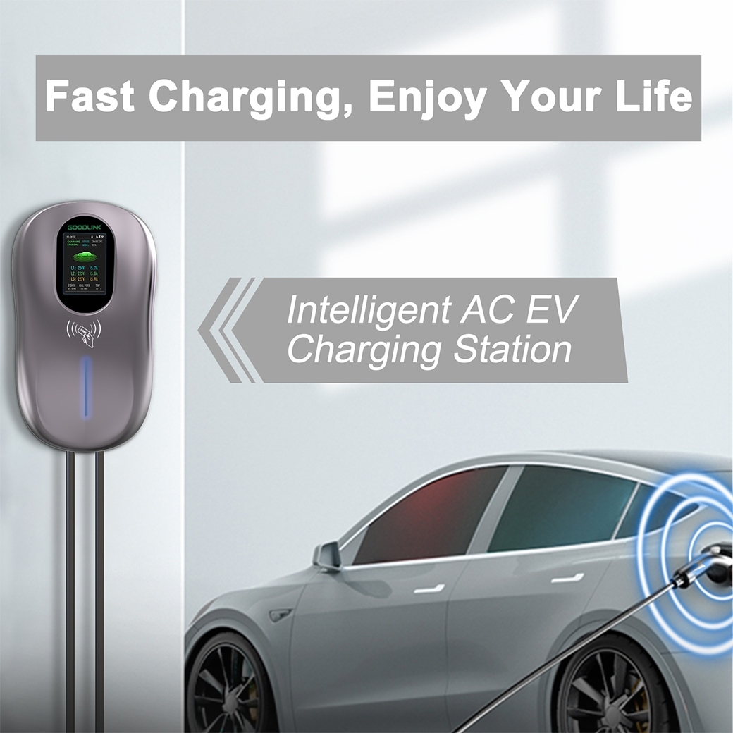 Suntree EV Charger 7KW/32A 4.3 Inch LCD Type 2 Built In Protection Swipe Card With APP Function