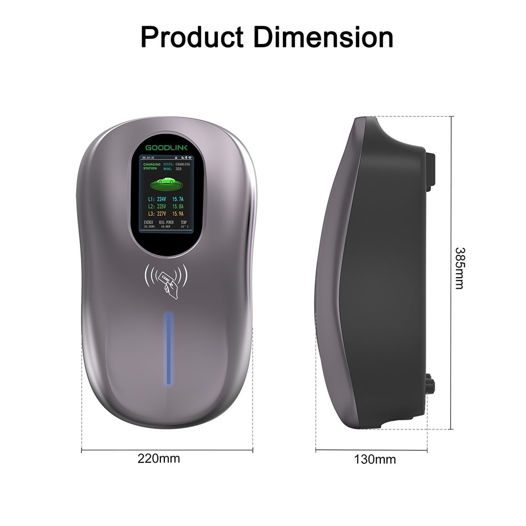 Suntree EV Charger 7KW/32A 4.3 Inch LCD Type 2 Built In Protection Swipe Card With APP Function