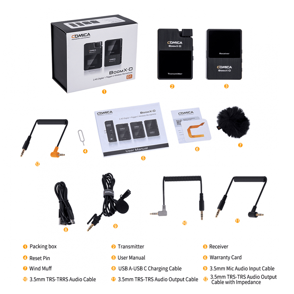 COMICA 2.4G DIGITAL WIRELESS MICROPHONE BOOMX-D D1