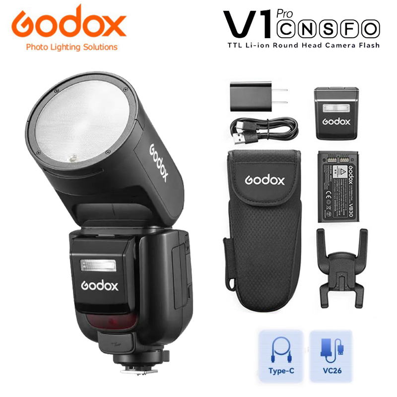 FLASH GODOX V1 PRO TTL LION-ROUND HEAD CAMERA FOR NIKON