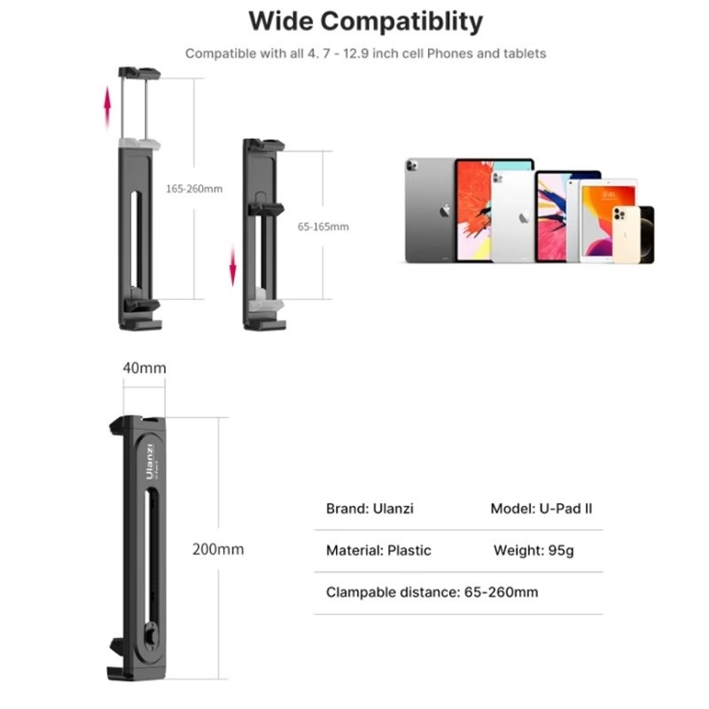 ULANZI SMARTPHONE-TABLET TRIPOD MOUNT U-PAD II