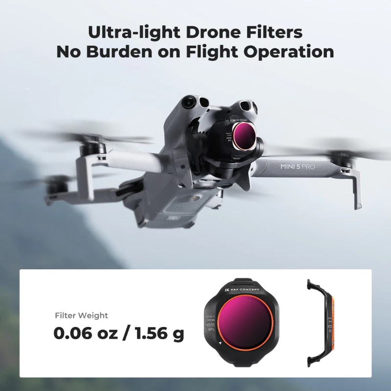 K&F Concept FILTER FOR MINI5 PRO CPL+ND4&PL+ND8&PL+ND16&PL+ND64&P NANO-X SERIES (SKU.1676)