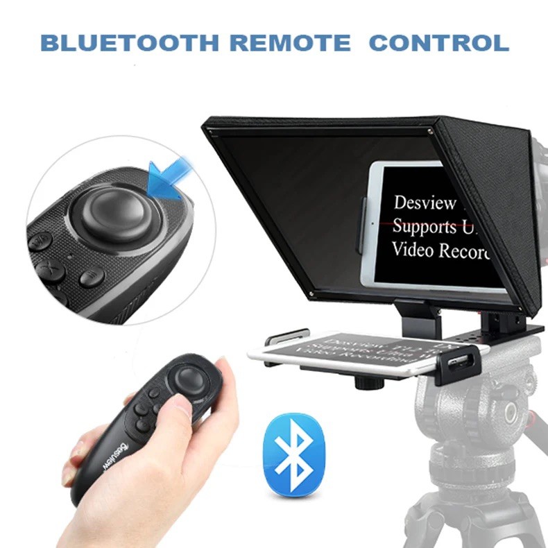 Desview T12 Portable Large Screen Teleprompter DSLR, Mirrorless and Webcam for 12.9” smartphone, tablet Prompting