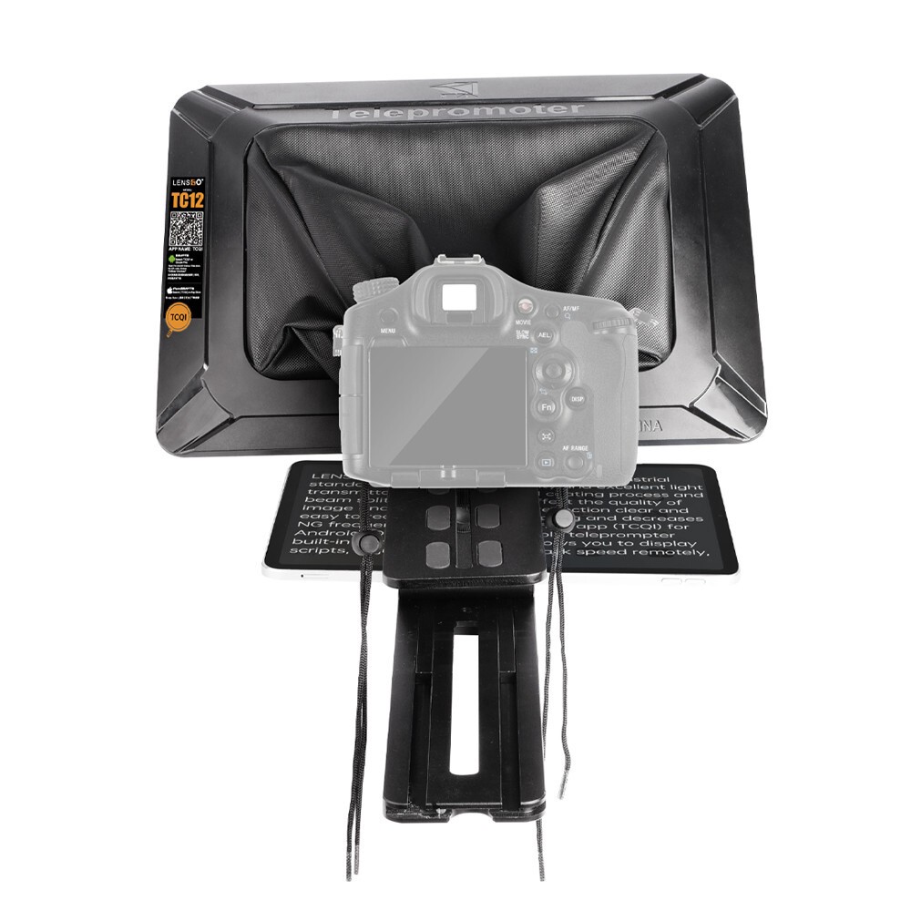 LENSGO TC12  12.9 inches Aluminum Teleprompter with Remote for iPad Tablet Phone DSLR Camera