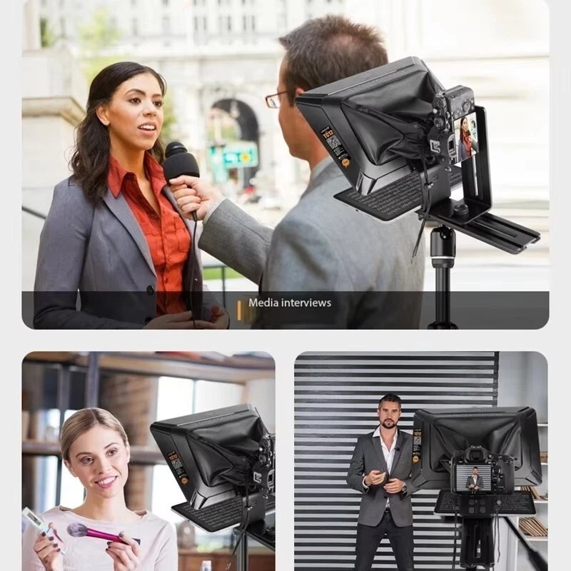 LENSGO TC12  12.9 inches Aluminum Teleprompter with Remote for iPad Tablet Phone DSLR Camera