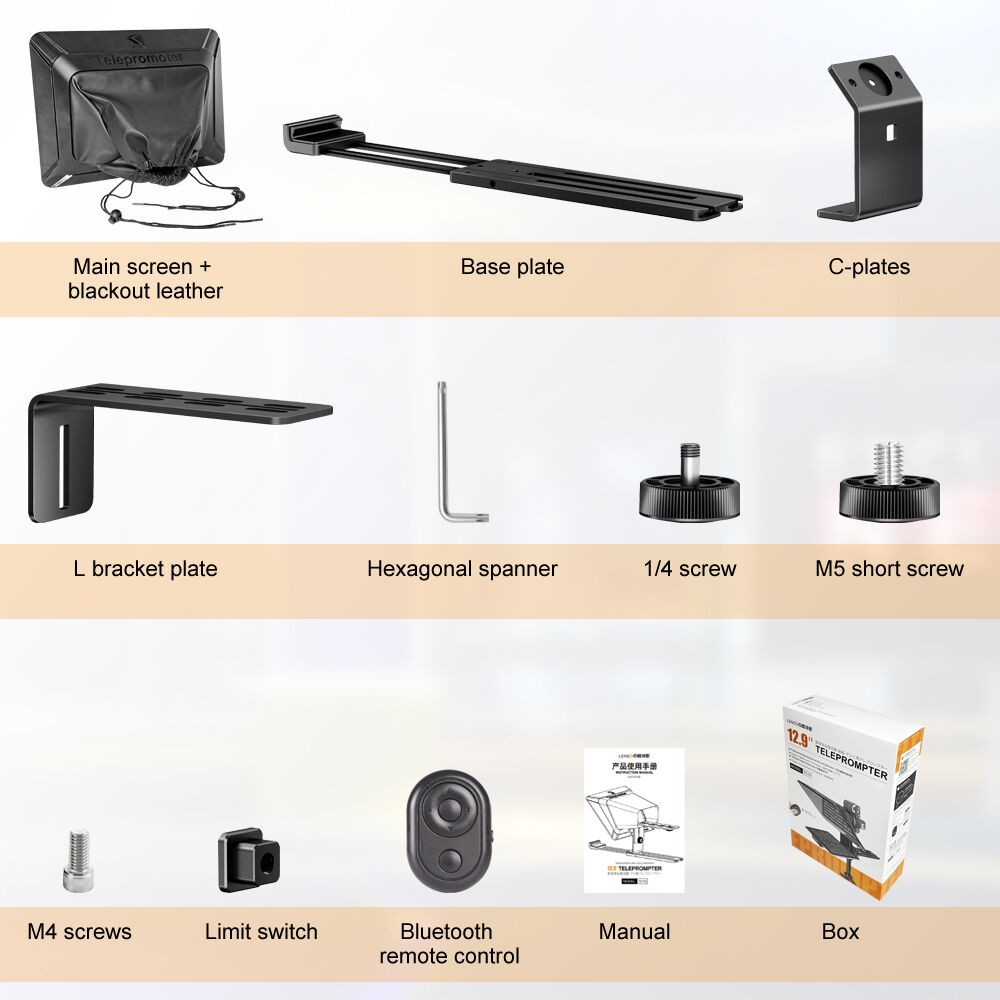 LENSGO TC12  12.9 inches Aluminum Teleprompter with Remote for iPad Tablet Phone DSLR Camera