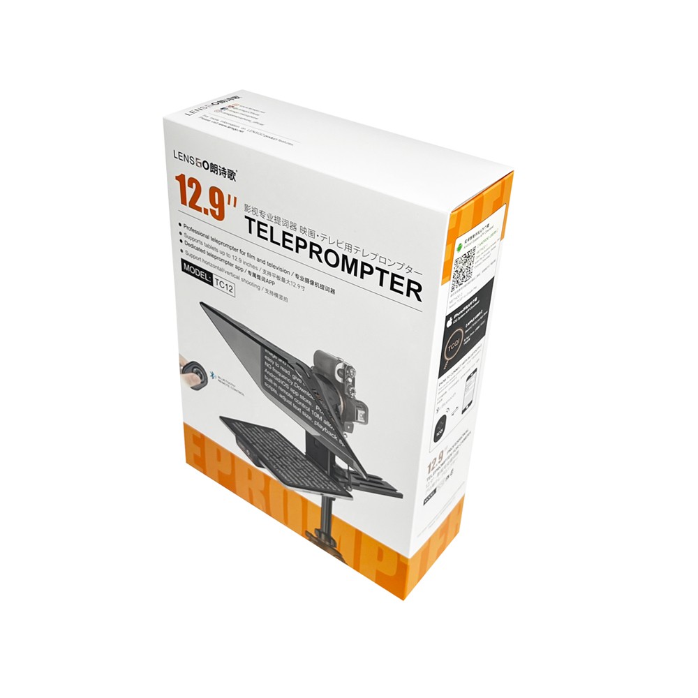 LENSGO TC12  12.9 inches Aluminum Teleprompter with Remote for iPad Tablet Phone DSLR Camera